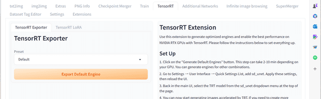 2023-10-21_Stable-Diffusion-WebUI-TensorRT-installed